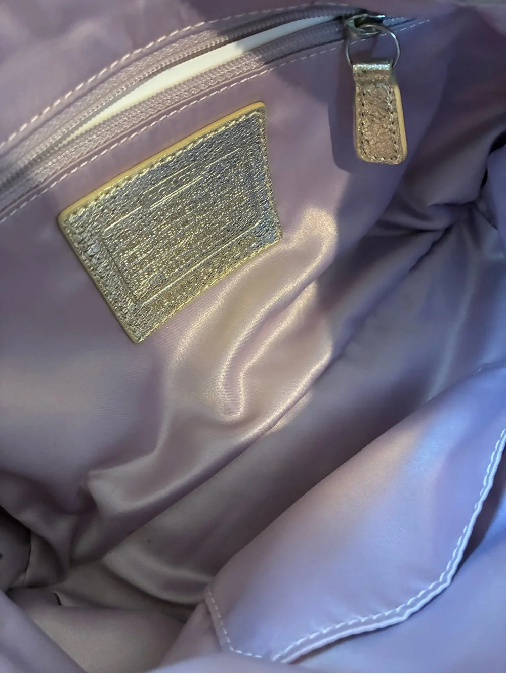 Coach Lavender Plaid Signature Shoulder Bag
